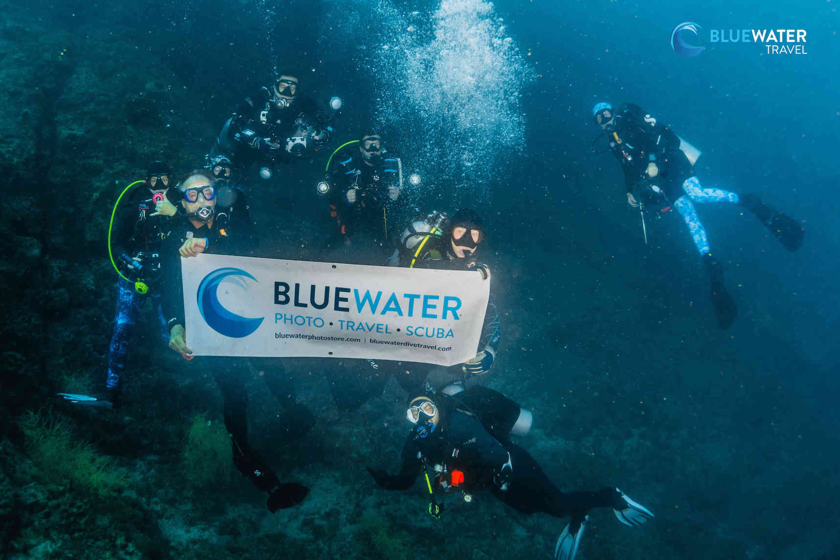 Our earnest attempt at an underwater group photo!