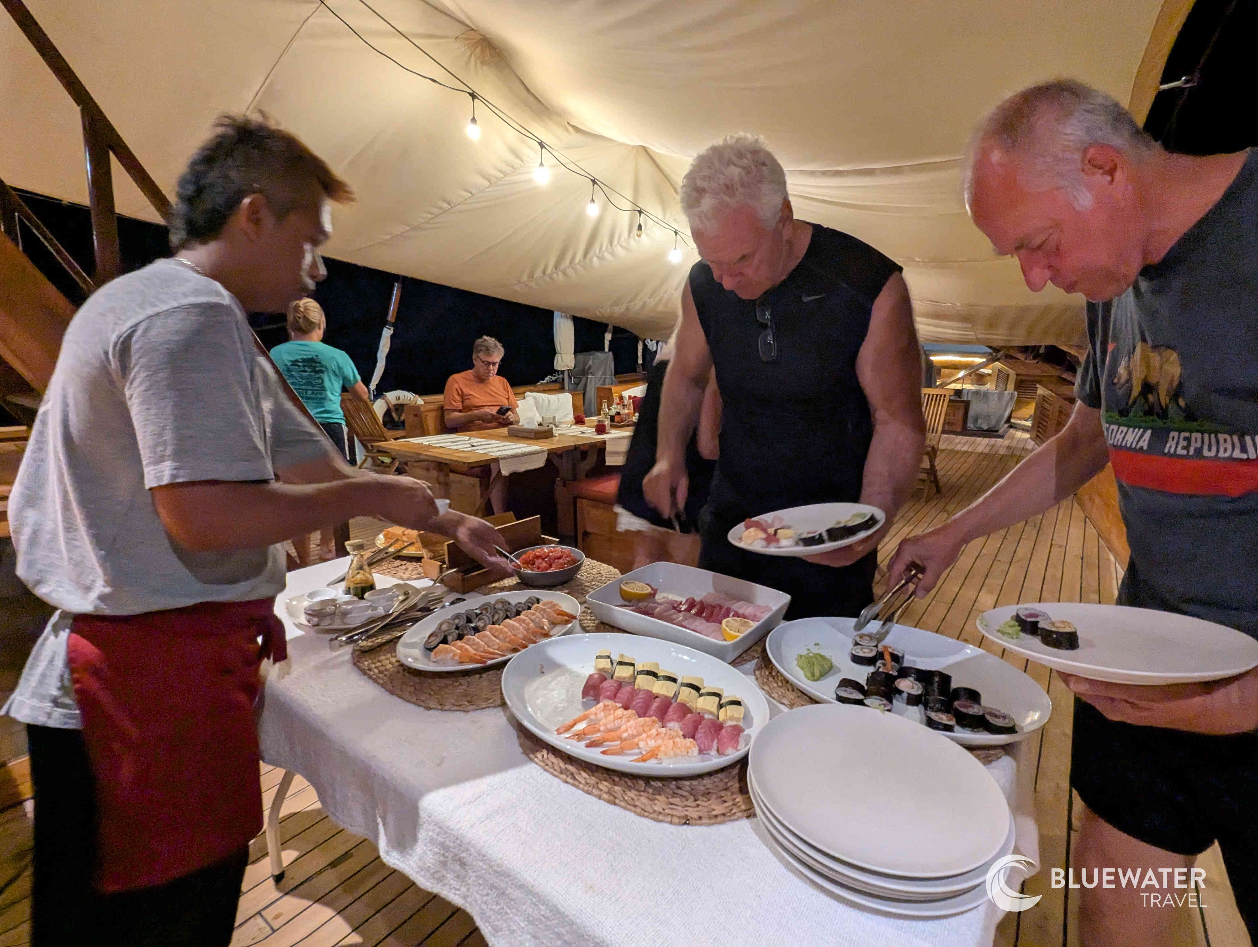 Delicious food aboard the Tiare