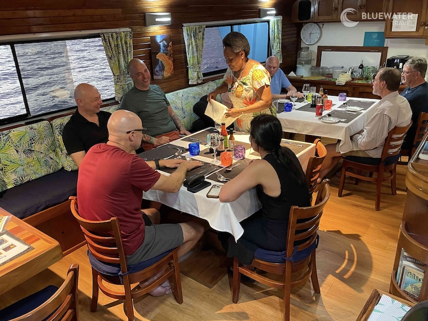 Guests gathered in the dining area