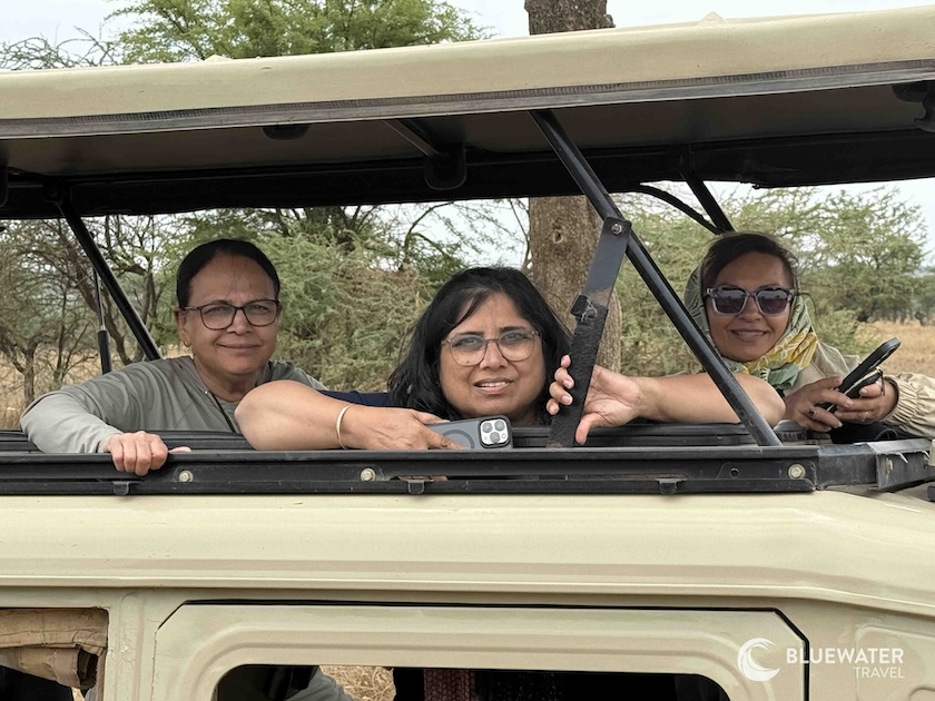 Guests in the safari vehicle