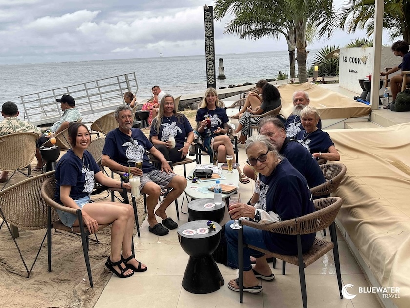 Guests relaxing by the shore