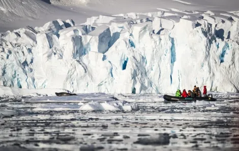 A group of guests explore on the dive tender
